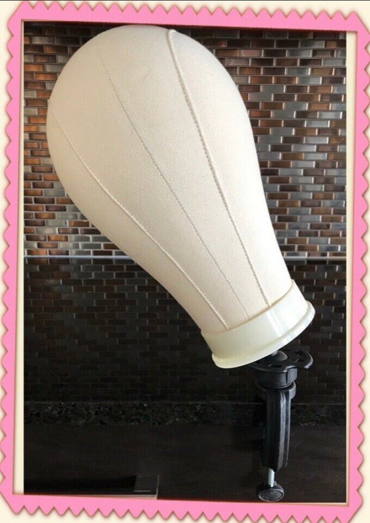 Wig Styling Kit - Canvas Mannequin Wig Head with Table Clamp