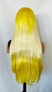 “Lemonella” - Long Straight 26” Lemon Vanilla Color 13x3 Premium Fiber Lace Front Wig / Its a Drag 💋