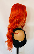 Load image into Gallery viewer, “Tangerine Dream” - 24” Orange &amp; Blonde Premium Fiber Lace Front TPart Wig - Event/Cosplay/Drag Wig 🧡🤍