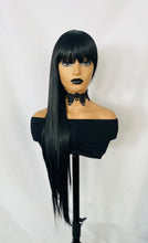 Load image into Gallery viewer, “Meggan” - Long Brown or Blonde Mix Premium Fiber Straight Wig with Bangs