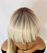 Load image into Gallery viewer, “Meggan” - Long Brown or Blonde Mix Premium Fiber Straight Wig with Bangs