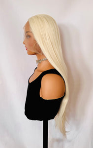 “Blonde Ambition” - 26"-28" Platinum Blonde Lace Front Premium Fiber Wigs for Daily Wear/Drag/CrossDressers💄