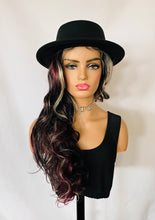 Load image into Gallery viewer, “Raven” - Premium Fiber Lace Front TPart Wig in Black/Red/Blonde Color Mix for Daily Wear, Goth, Burlesque Events &amp; More!