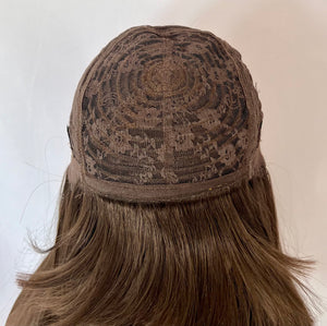“Meggan” - Long Brown or Blonde Mix Premium Fiber Straight Wig with Bangs