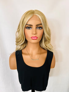 “Winnie” - Classy & Cute Ombre Brown or Blonde Mix Premium Fiber Lace Front Wig for Daily Wear & Events