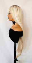 Load image into Gallery viewer, “Meggan” - Long Brown or Blonde Mix Premium Fiber Straight Wig with Bangs