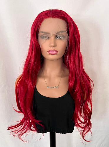 “Jessika” - Long Gorgeous Red Premium Fiber 13x3 Lace Front Canada Wig for Cosplay/Drag/Daily Wear