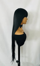 Load image into Gallery viewer, “Meggan” - Long Brown or Blonde Mix Premium Fiber Straight Wig with Bangs