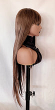 Load image into Gallery viewer, “Meggan” - Long Brown or Blonde Mix Premium Fiber Straight Wig with Bangs