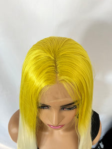 “Lemonella” - Long Straight 26” Lemon Vanilla Color 13x3 Premium Fiber Lace Front Wig / Its a Drag 💋