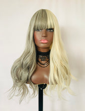 Load image into Gallery viewer, “Sugar &amp; Spice” - Long Blonde &amp; Grey Synthetic Wig with Bangs for Events/Cosplay/Gaming…