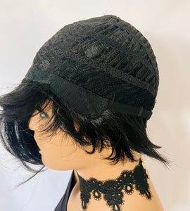 "Tanya" - Short, Run & Retro “Put On & Go” Premium Fiber Wig with Bangs for Daily Wear or Events…