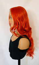 Load image into Gallery viewer, “Tangerine Dream” - 24” Orange &amp; Blonde Premium Fiber Lace Front TPart Wig - Event/Cosplay/Drag Wig 🧡🤍