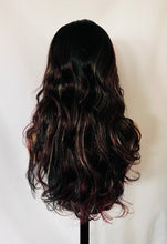 Load image into Gallery viewer, “Raven” - Premium Fiber Lace Front TPart Wig in Black/Red/Blonde Color Mix for Daily Wear, Goth, Burlesque Events &amp; More!