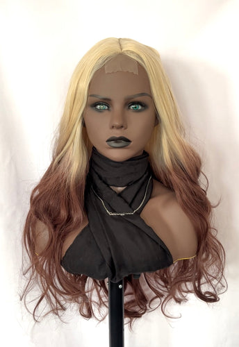 “Cookie” - Blonde & Brown U Shape Part Lace Front Synthetic Wig for Events/Daily Wear