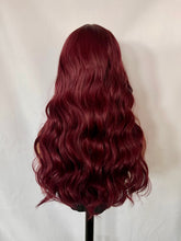 Load image into Gallery viewer, “Berry Nice” - Long Berry &amp; Blonde Color Premium Fiber Lace Front Wig - Daily Wear/ Dance/Wedding/Event Wig 🍓🤍