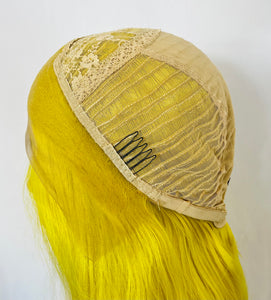 “Lemonella” - Long Straight 26” Lemon Vanilla Color 13x3 Premium Fiber Lace Front Wig / Its a Drag 💋