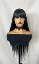 Load image into Gallery viewer, “Meggan” - Long Brown or Blonde Mix Premium Fiber Straight Wig with Bangs