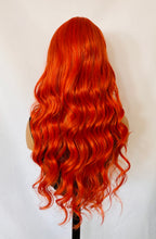 Load image into Gallery viewer, “Tangerine Dream” - 24” Orange &amp; Blonde Premium Fiber Lace Front TPart Wig - Event/Cosplay/Drag Wig 🧡🤍