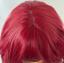 Load image into Gallery viewer, “Cherrie” - Deep Red “Put On &amp; Go” Synthetic Wig with Bangs for Daily Wear / Cosplay / Events