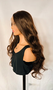 “Elise” - Long Dark Brown Premium Fiber 13x3 Lace Front Canada Wig for Daily Wear/Cosplay/Drag