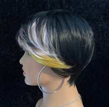 Load image into Gallery viewer, “Melvina” - Very Pretty Short Black Auburn Blonde Mix or Black Pink Blonde Mix Synthetic Wigs for Daily Wear or Events