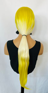 “Lemonella” - Long Straight 26” Lemon Vanilla Color 13x3 Premium Fiber Lace Front Wig / Its a Drag 💋