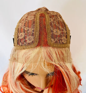 “Tangerine Dream” - 24” Orange & Blonde Premium Fiber Lace Front TPart Wig - Event/Cosplay/Drag Wig 🧡🤍