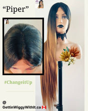 Load image into Gallery viewer, “Piper” - 36” Long Straight Ombré Burgundy/Black/Auburn Lace Front Wigs - Daily Wear/Drag/Gaming/Events..