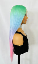 Load image into Gallery viewer, “Stardust” - 28” Long Straight Pastel Unicorn Color Lace Front Wig for Events/Cosplay/DailyWear/Drag Queens