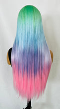 Load image into Gallery viewer, “Stardust” - 28” Long Straight Pastel Unicorn Color Lace Front Wig for Events/Cosplay/DailyWear/Drag Queens
