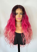Load image into Gallery viewer, “Becky” - Long Ombre Pink or Ombre Auburn Premium Fiber Lace Front Wigs - Burlesque/Cosplay/Drag/Gaming