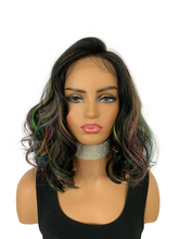 Load image into Gallery viewer, “Stella” - Gorgeous Peacock Color Premium Fiber 13x7 Lace Front Wig for Daily Wear/Events/Drag/Burlesque