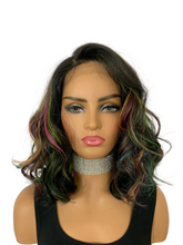 Load image into Gallery viewer, “Stella” - Gorgeous Peacock Color Premium Fiber 13x7 Lace Front Wig for Daily Wear/Events/Drag/Burlesque