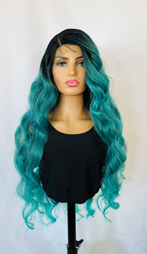 “Dynasty”-Long Wavy Premium Fiber Lace Front Wig in Canada Wig Daily Wear/Events/Drag..👠