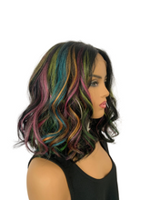 Load image into Gallery viewer, “Stella” - Gorgeous Peacock Color Premium Fiber 13x7 Lace Front Wig for Daily Wear/Events/Drag/Burlesque