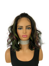 Load image into Gallery viewer, “Stella” - Gorgeous Peacock Color Premium Fiber 13x7 Lace Front Wig for Daily Wear/Events/Drag/Burlesque