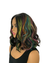 Load image into Gallery viewer, “Stella” - Gorgeous Peacock Color Premium Fiber 13x7 Lace Front Wig for Daily Wear/Events/Drag/Burlesque