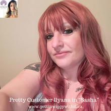 Load image into Gallery viewer, “Sasha” - Gorgeous Fuchsia Synthetic Wig With Bangs