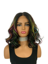 Load image into Gallery viewer, “Stella” - Gorgeous Peacock Color Premium Fiber 13x7 Lace Front Wig for Daily Wear/Events/Drag/Burlesque