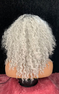 "Graycee" - “Put On & Go” Ombre Pearl Grey Premium Synthetic 16” Curly Wig