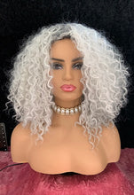 Load image into Gallery viewer, &quot;Graycee&quot; - “Put On &amp; Go” Ombre Pearl Grey Premium Synthetic 16” Curly Wig