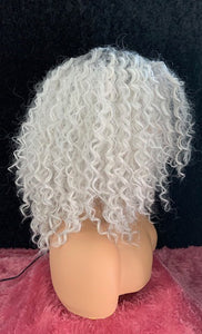 "Graycee" - “Put On & Go” Ombre Pearl Grey Premium Synthetic 16” Curly Wig