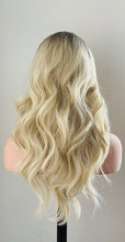 Load image into Gallery viewer, &quot;Jasmin&quot; - 22&quot; Ombre Light Blonde Long Wavy Synthetic Wig with Bangs