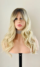 Load image into Gallery viewer, &quot;Jasmin&quot; - 22&quot; Ombre Light Blonde Long Wavy Synthetic Wig with Bangs