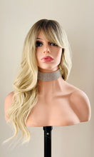 Load image into Gallery viewer, &quot;Jasmin&quot; - 22&quot; Ombre Light Blonde Long Wavy Synthetic Wig with Bangs