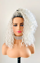 Load image into Gallery viewer, &quot;Graycee&quot; - “Put On &amp; Go” Ombre Pearl Grey Premium Synthetic 16” Curly Wig