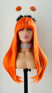 Clearance “Brandi” - 24” Long Straight Synthetic Wig w Bangs for Cosplay/Gaming/Events