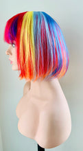 Load image into Gallery viewer, “Happy” - Short Rainbow Color Wig with Bangs for Pride/Cosplay and Events 🌈 - Clearance