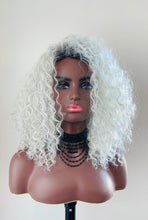 Load image into Gallery viewer, &quot;Graycee&quot; - “Put On &amp; Go” Ombre Pearl Grey Premium Synthetic 16” Curly Wig